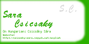 sara csicsaky business card